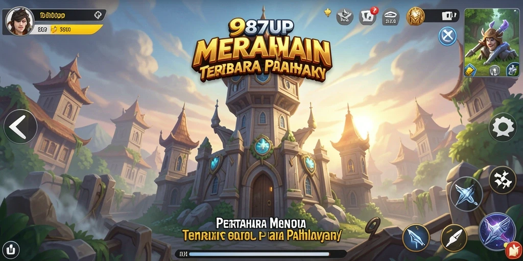 Tampilan gameplay menarik dari 987UP Tower Defense.