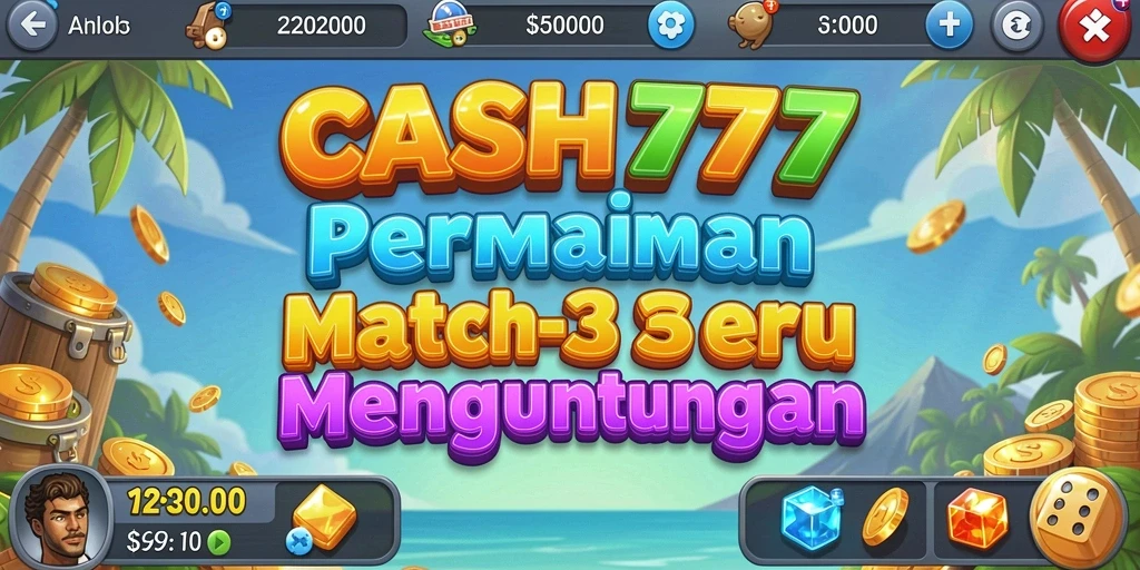 Gameplay seru CASH777 dengan grafis Match-3 yang menawan.