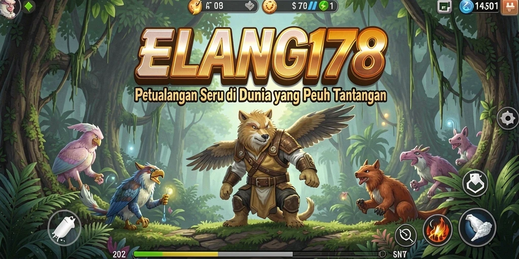 Tampilan gameplay ELANG178 dengan karakter utama menjelajahi dunia petualangan.