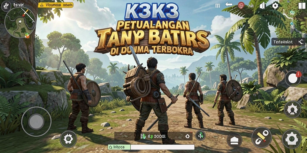 Gameplay K3K3 yang menampilkan petualangan di dunia terbuka.