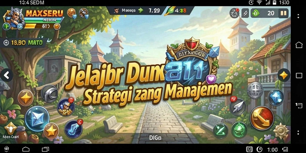 Tampilan gameplay epik dalam MAXSERU dengan pertempuran strategi.