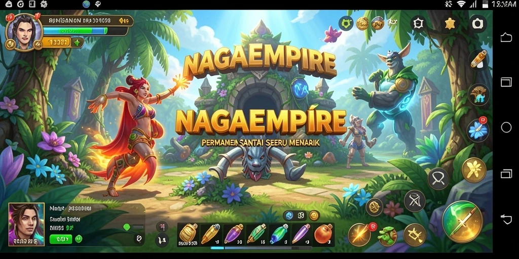 Tampilan gameplay NAGAEMPIRE yang menarik dan penuh warna.